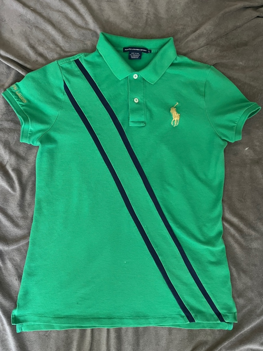 Girls preppy  Green Ralph Lauren Sport Polo size L